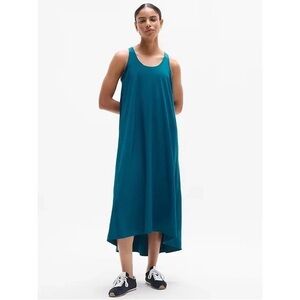 Athleta Presidio Maxi Dress - L - Teal Racerback Pockets Relaxed Travel Beach